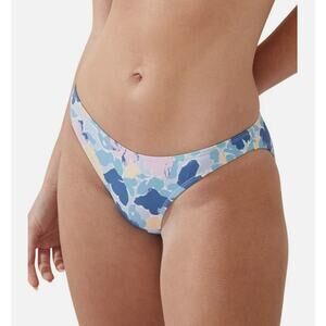 NEW Cotton On Blue Floral Biknini Bottom small Full Coverage Low Waist Swimsuit